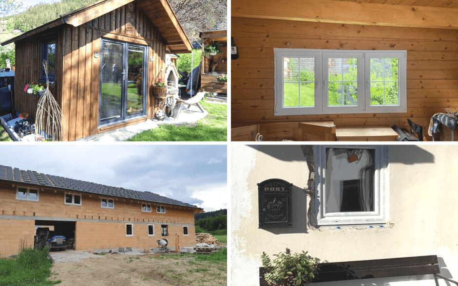PVC-Fenster können in Ferienhäusern, Chalets und Holzgebäuden verwendet werden