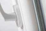 Kunststoffkippfenster REHAU Smartline+, Ornamentglas Rinde 490 x 400