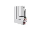 Kunststoffkippfenster REHAU Smartline+, Ornamentglas Rinde 490 x 400