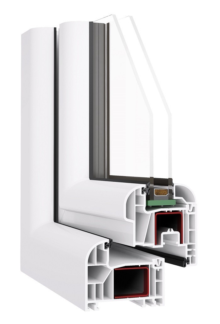 2flügeliges Kunststofffenster mit Pfosten PREMIUM 1760 x
