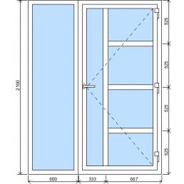 Kombination des Fixfensters mit der Eingangstür