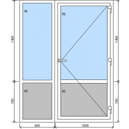 Kombination des Fixfensters mit der Eingangstür