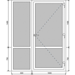 Kombination des Fixfensters mit der Eingangstür