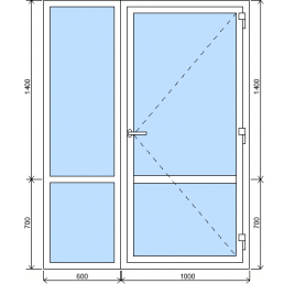 Kombination des Fixfensters mit der Eingangstür