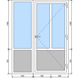 Kombination des Fixfensters mit der Eingangstür