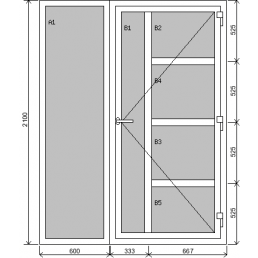 Kombination des Fixfensters mit der Eingangstür