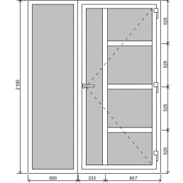 Kombination des Fixfensters mit der Eingangstür