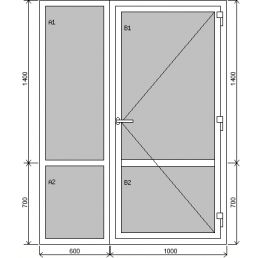 Kombination des Fixfensters mit der Eingangstür