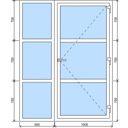 Kombination des Fixfensters mit der Eingangstür